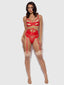 NADIA LACE & MESH BRA, GARTER & G-STRING SET