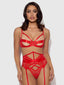 NADIA LACE & MESH BRA, GARTER & G-STRING SET