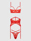 NADIA LACE & MESH BRA, GARTER & G-STRING SET