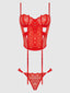 NADIA LACE & MESH CORSET & BACKLESS HIPSTER SET