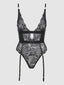 HELENA LACE & SATIN WIRELESS & OPEN BACK TEDDY