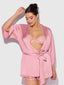 HELENA SATIN & LACE BACK SHORT ROBE