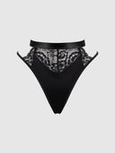 NATASHA SATIN & LACE BOW TIE G-STRING