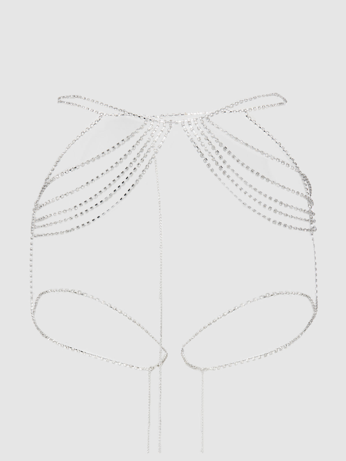RHINESTONE DRAPE GARTER BELT