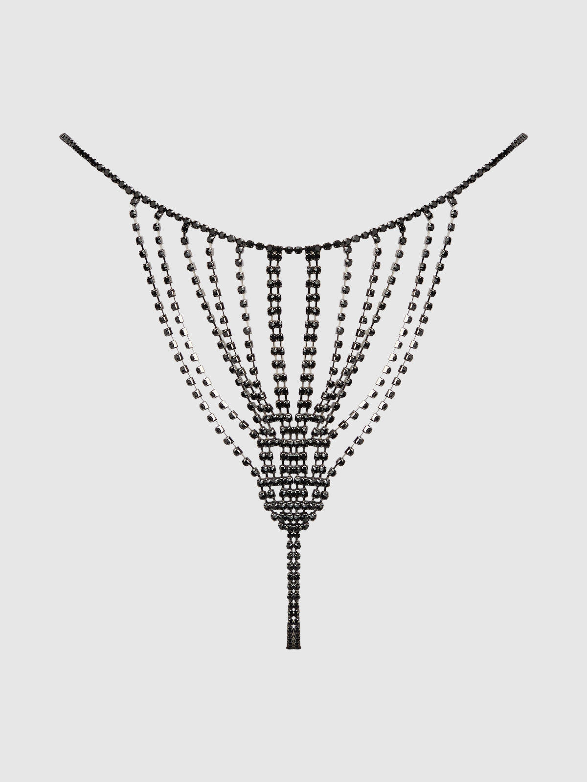 RHINESTONE VERTICAL THONG