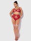 ROSALIE EMBROIDERED LACE OPEN-CUP BRA, GARTER & G-STRING SET
