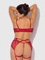 ROSALIE EMBROIDERED LACE OPEN-CUP BRA, GARTER & G-STRING SET