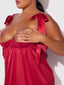 BRIGETA SATIN OPEN CUP BABYDOLL & G-STRING SET