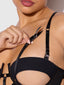 DEVON ELASTIC STRAPPY OPEN CUP BRA & CROTCHLESS PANTY SET