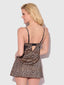 DEVON SILKY SATIN SWIRL PLUNGE PUSH UP BABYDOLL SET