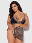 DEVON SILKY SATIN SWIRL PLUNGE PUSH UP BABYDOLL SET