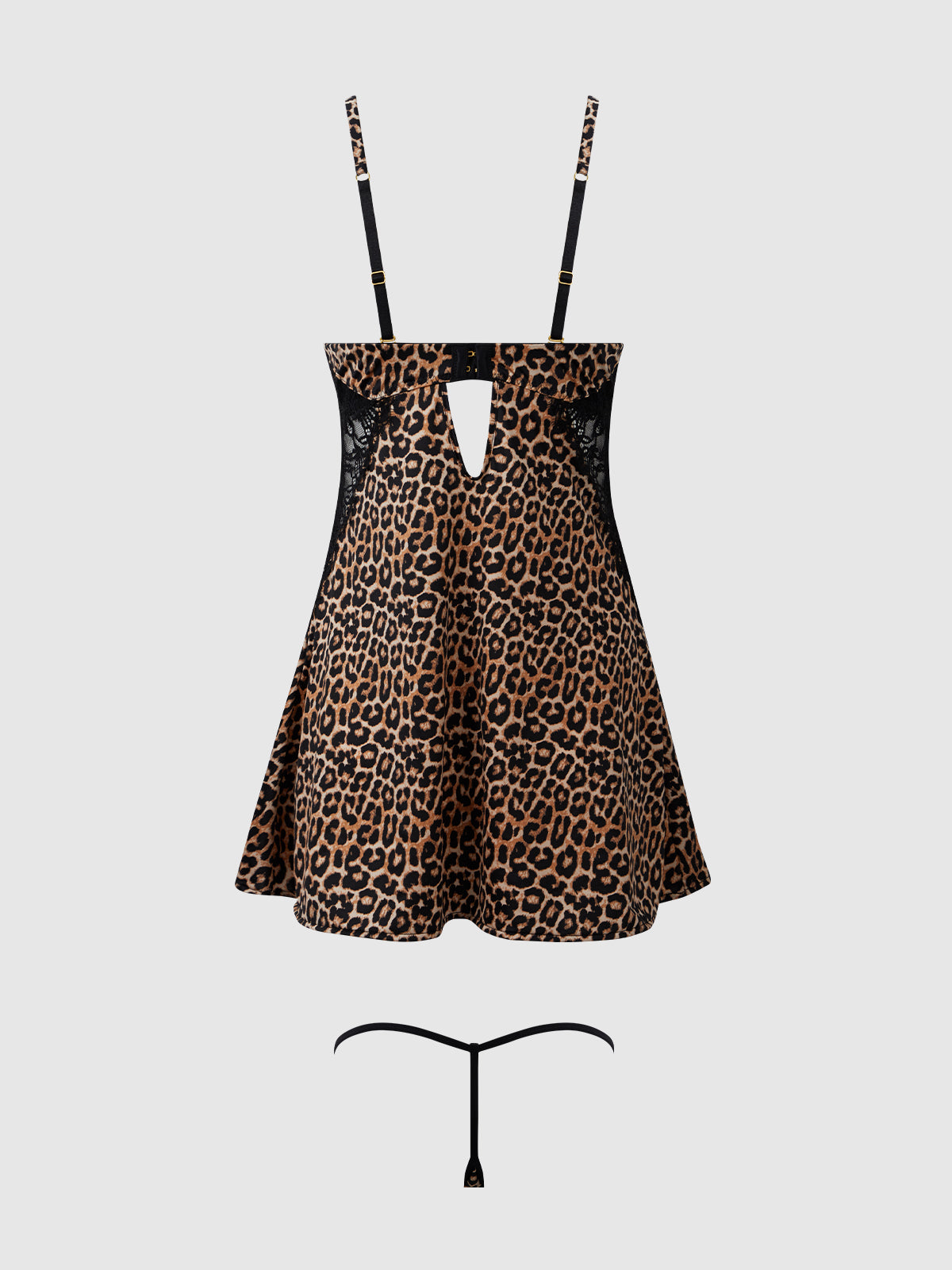 DEVON SILKY SATIN SWIRL PLUNGE PUSH UP BABYDOLL SET