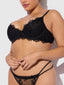 JOCELYN LACE & SATIN PUSH UP BRA STRAPY THONG SET