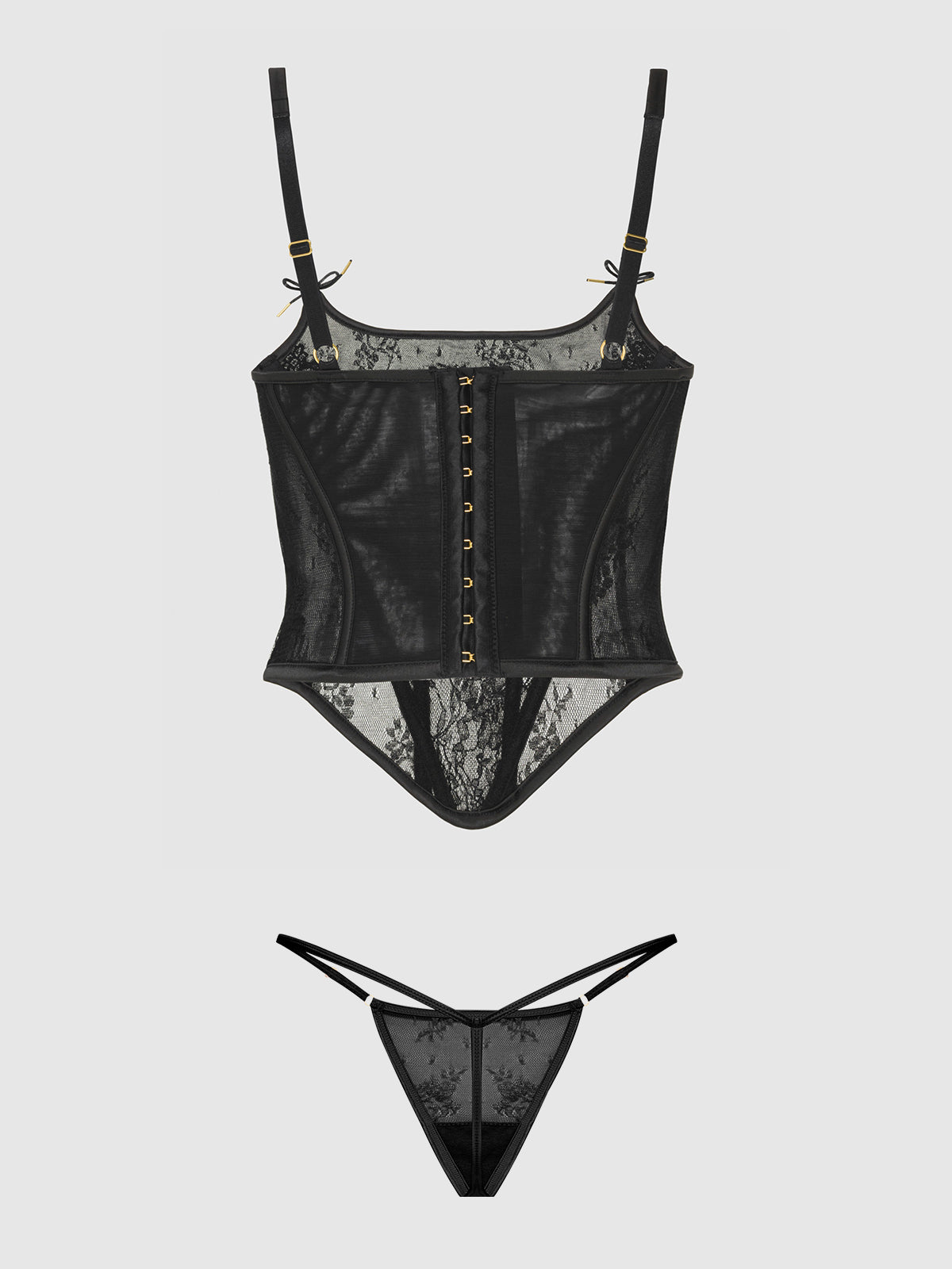 JOCELYN LACE UNDEREWIRE BUSTIER & G-STRING SET