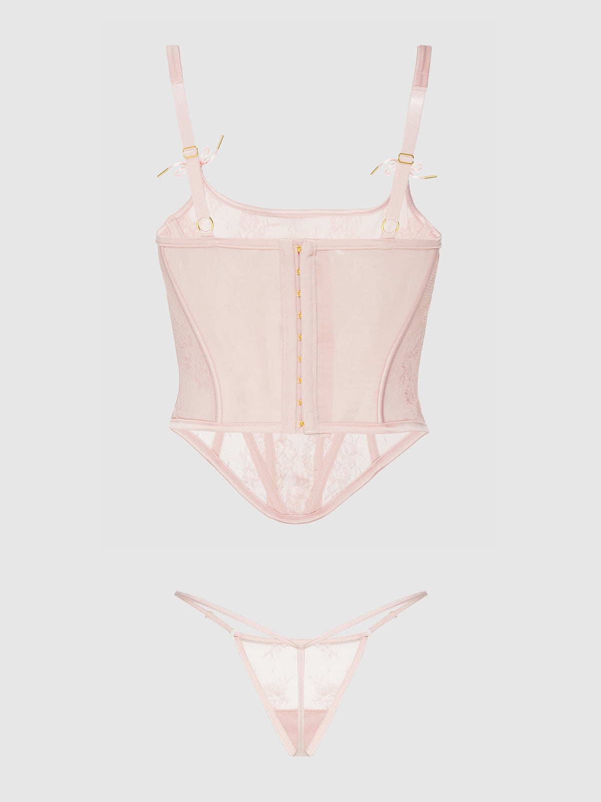 JOCELYN LACE UNDEREWIRE BUSTIER & G-STRING SET