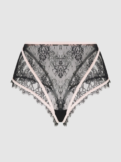 JOCELYN LACE & SATIN HIGH WAIST CHEEKY