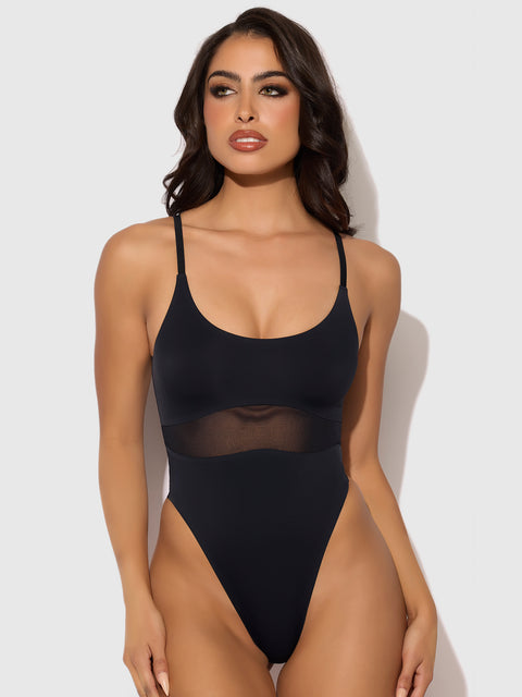 KATRINA MICRO & MESH HIGH HIP SHAPING BODYSUIT