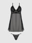 BELLA LACE & MESH BABYDOLL & G-STRING SET