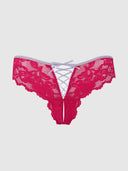 BELLA LACE UP FRONT LACE CROTCHLESS TANGA