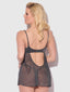 ZOE OIL SLICK OPENABLE CUP UNDERWIRE BABYDOLL SET