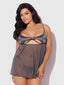 ZOE OIL SLICK OPENABLE CUP UNDERWIRE BABYDOLL SET