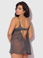 ZOE OIL SLICK OPENABLE CUP UNDERWIRE BABYDOLL SET
