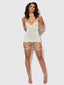 ZOE OIL SLICK WRAP GARTER CHEMISE SET