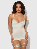 ZOE OIL SLICK WRAP GARTER CHEMISE SET