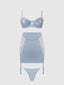 SIENNA SATIN & LACE BRA, BACKLESS SKIRT & TANGA SET