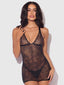 KIKI LACE STRAPPY & BACKLESS CHEMISE & G-STRING SET