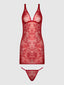 KIKI LACE STRAPPY & BACKLESS CHEMISE & G-STRING SET
