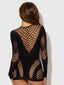 V-NECK LONG SLEEVE BODYSTOCKING DRESS