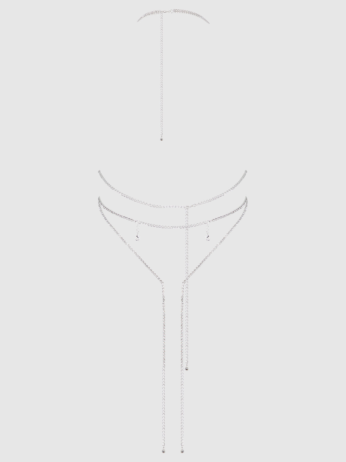 RHINESTONE PLUNGE & FRINGE TEDDY