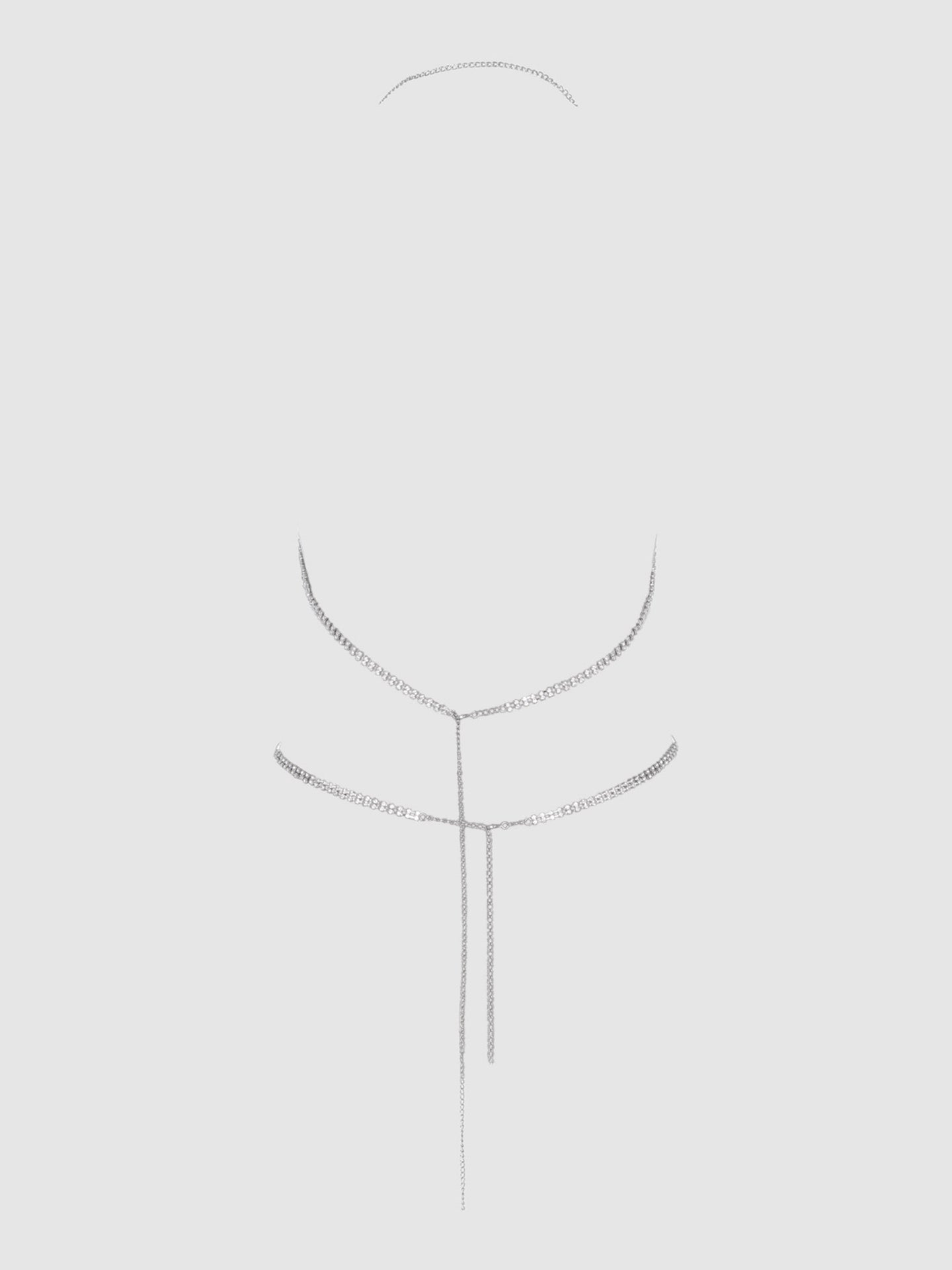 RHINESTONE NETTED CHEMISE