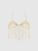 RHINESTONE FRINGE CROPPED CAMI TOP