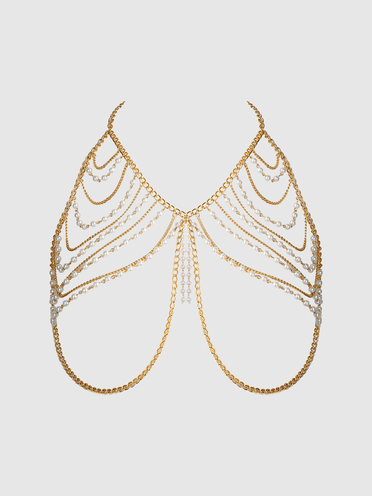 PEARL & CHAIN DRAPED BRALETTE