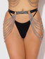 CHAIN & LEATHER-LIKE DRAPED GARTER
