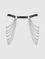 CHAIN & LEATHER-LIKE DRAPED GARTER