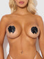 FAUX LEATHER & SATIN BOW PASTIES