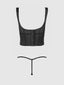 YVONE SHIMMER MESH BUSTIER & G-STRING SET