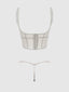 YVONE SHIMMER MESH BUSTIER & G-STRING SET