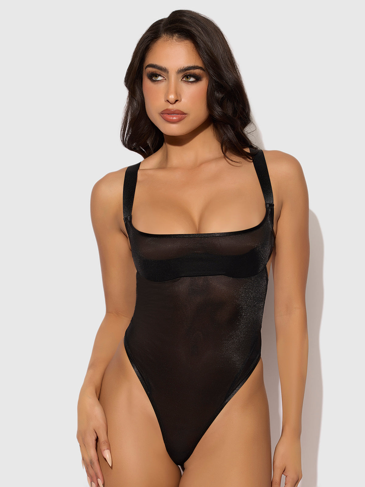 YVONE SHIMMER MESH BODYSUIT