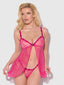 YVONE LACE OPENABLE CUP BABYDOLL & G-STRING SET