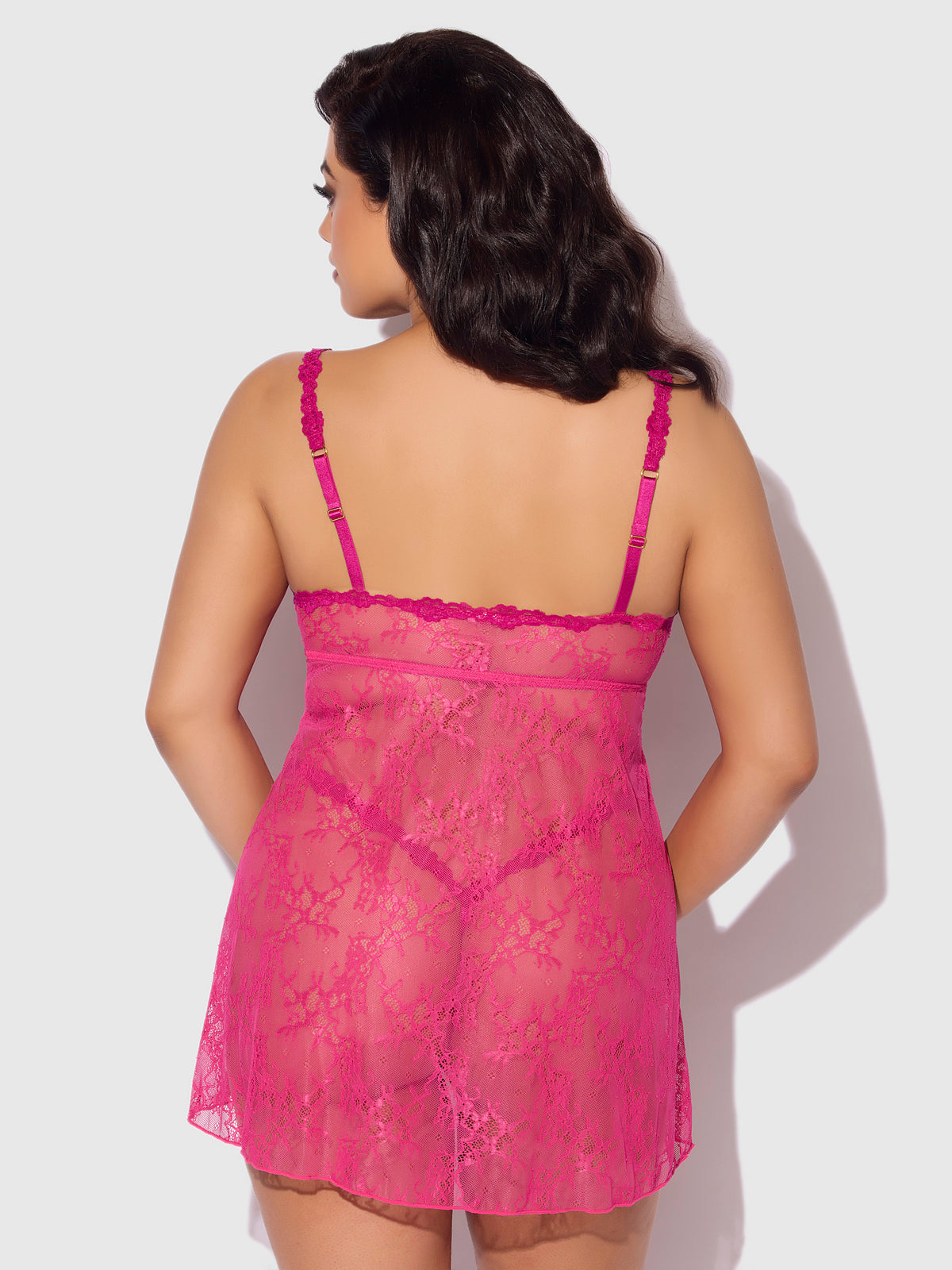 YVONE LACE OPENABLE CUP BABYDOLL & G-STRING SET