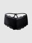 VERA MICRO & LACE TRIM STRAPPY BACK CHEEKY BLACK / S