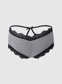 VERA MICRO & LACE TRIM STRAPPY BACK CHEEKY HEATHER GREY / S