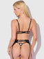 CECILY LACE & CHAIN BRA, GARTER & G-STRING SET