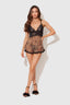 FELICIA LEOPARD & LACE BABYDOLL SET LEOPARD PRINT / S