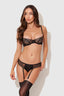 EDEN EMBROIDERED LACE BRA & PANTY SET BLACK / S