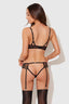 EDEN EMBROIDERED LACE BRA & PANTY SET BLACK / S